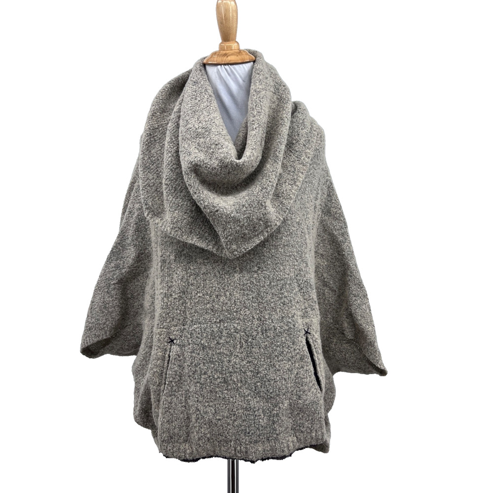 Sparrow Sweater Women S Small Beige Wool Blend Knitted Cowl Neck Pullover Poncho